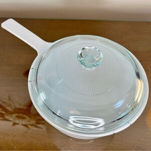 SOLD: Vintage Corning Ware France Pyroceram 1.5L All White Saucepan Pyrex Glass